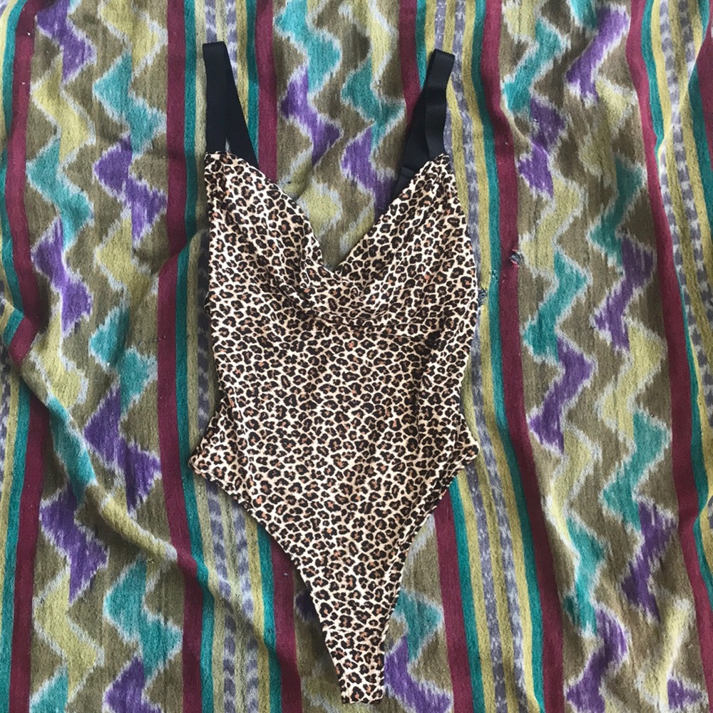 Out From Under leopard bodysuit size S